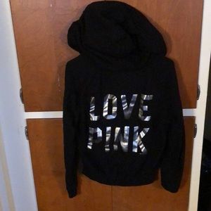 Victoria’s Secret Pink zip up black hoodie